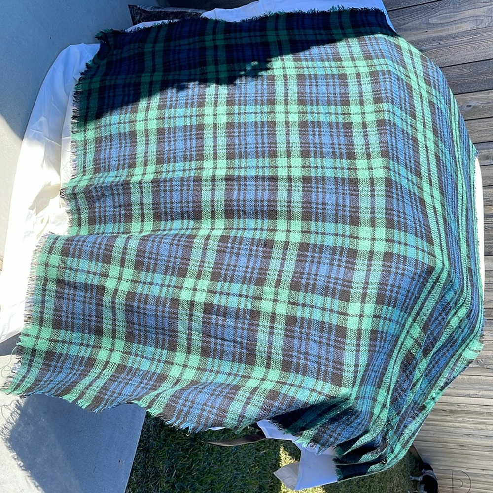 Gingham Winter Wrap or Shawl